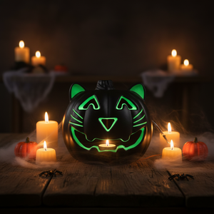 Lumière <span class=keywords><strong>LED</strong></span> Tête de Citrouille d'<span class=keywords><strong>Halloween</strong></span>, Décoration Horreur Lumineuse pour Fête à Domicile, Jardin, Cour Extérieure, Décoration Effrayante - Product Image 3