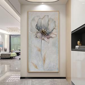 Luxe fleur toile à la main mur peinture à l'huile nature morte art mur décor décoration de la maison abstrait minimalisme toile peinture - Product Image 2