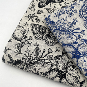 Tissu jacquard brodé en coton teint sur mesure avec des motifs de papillons et de fleurs, design chinois, pour la décoration de la maison - Product Image 1