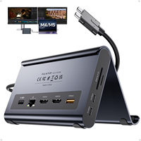 Station d'accueil PULWTOP pour MacBook, double moniteur 4K60Hz avec 2 HDMI, Ethernet, USB-A/C 10 Gbps, pour MacBook Pro/Air M4/M5 - Midnight