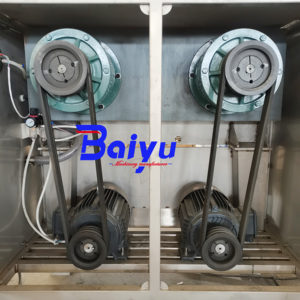 Mélangeur à viande industriel 500L en acier inoxydable, marque Baiyu, équipement <span class=keywords><strong>de</strong></span> mélange sous vide à double arbre et décharge latérale pour viande - Product Image 4