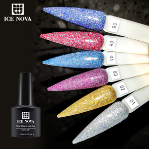 Esmalte <span class=keywords><strong>de</strong></span> <span class=keywords><strong>Gel</strong></span> ICE NOVA Star Diamond, 12 Colores, Esmalte <span class=keywords><strong>de</strong></span> <span class=keywords><strong>Gel</strong></span> Brillante Reflectante Disco, Sin Hema, Brillo Intenso, Marca Privada, Esmalte <span class=keywords><strong>de</strong></span> <span class=keywords><strong>Gel</strong></span> UV - Product Image 1