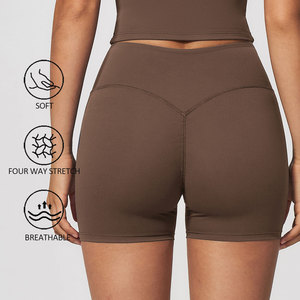 Shorts de Yoga de Cintura Alta para Mujer con Efecto Scrunch y Espalda en V, Shorts de Ciclismo Elásticos para Entrenamiento y Gimnasio - Product Image 3