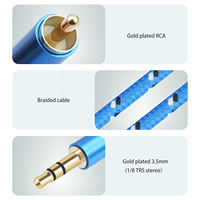 Câble 3,5 mm vers double RCA, adaptateur audio stéréo 2 RCA mâles vers Aux, son Hi-Fi, câble répartiteur en Y pour voiture et haut-parleur, conducteur en cuivre nu