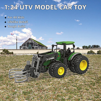 Vehículos Utilitarios de Aleación de Zinc Fundido a Presión a Escala 1:24, Modelo de Coche UTV con Camión Tractor Deslizante, Juguete de Granjero para Niños, Juego de Imitación