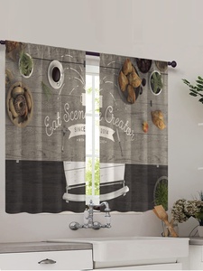 Bindi 2pcs 3d <strong>Kitchen</strong> Short <strong>Curtain</strong> Gourmet Pattern Waterproof and Oil Proof Blackout <strong>Curtain</strong> <strong>for</strong> <strong>Kitchen</strong> Window - Product Image 6