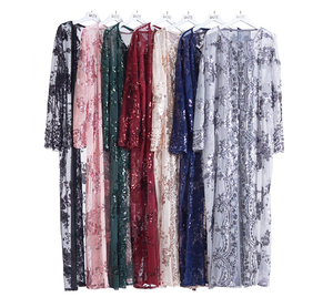 <span class=keywords><strong>Vintage</strong></span> Abaya Set moda perdere donne musulmane vestito esterno con ricamo delicato turchia lungo caftano fabbricazione all'ingrosso - Product Image 5