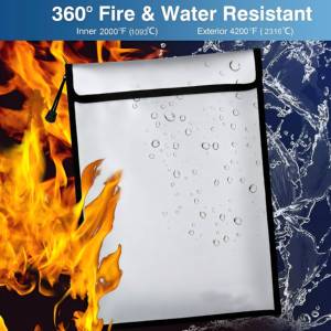 高容量耐火ドキュメントバッグシリコンコーティングガラス繊維耐火収納バッグ - Product Image 6