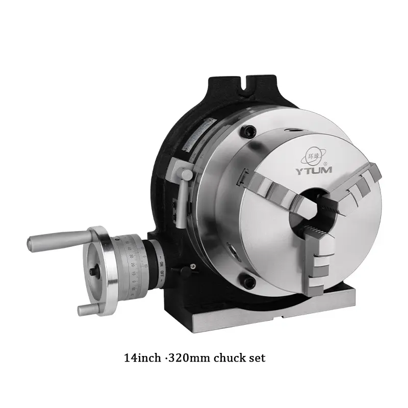 14 inch with 320MM chuck set Original cnc indexing table with chuck Milling machine rotary indexing table