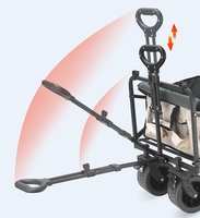 Chariot de plage robuste à grande capacité, chariot utilitaire pliable, chariot d'extérieur, chariot portable pour le jardin, le camping, les courses