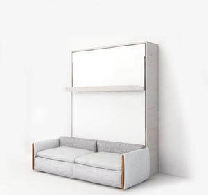Sofá Cama Multifuncional Ahorrador de Espacio de Roble con Almacenamiento, Cojín, Tapicería de Cuero PU y <span class=keywords><strong>Cabecero</strong></span> Iluminado para Hogar, Oficina o Invitados - Product Image 1