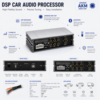 Procesador de Audio para Auto DSP de 6 Canales con Amplificador de 4 Canales Clase AB 4x50W, Calidad de Sonido AKM Japonesa