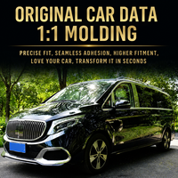 MPV Dönüşüm Kiti Tam Set PP Malzeme Kolay Montaj Izgara Tampon Far Kaput Aksesuarları 2016-2024 Benz V W447 Vito için