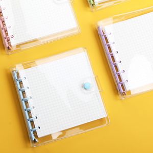 Carpeta de archivos de PVC transparente personalizada para cuaderno A5/A6 de hojas sueltas, pequeño Bloc de notas en espiral, 6 agujeros, carpeta de anillas con Clip de colores suaves, diario - Product Image 6