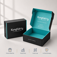 Boîtes en carton kraft pour colis cadeaux, emballage luxueux personnalisé avec logo, noir ondulé, pour le commerce électronique