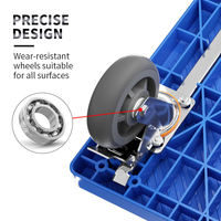 Fournisseur avec plus de 5 ans d'expérience, marque personnalisable, OEM, chariot pliable en plastique, capacité de charge de 200 kg, utilisation en entrepôt, chariot à outils portable robuste