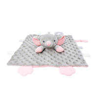 Vente en gros de jouets en peluche personnalisés en coton PP rembourrés, doudou pour bébé, couverture de sécurité, éléphant, ours, renard