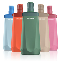 Bouteille d'eau pliable en silicone sans BPA 600 ml, anti-fuite, pliable, portable, pour le sport, les voyages et les activités de plein air