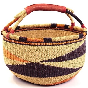 Panier Bolga Rond en Jonc de Mer Tressé Coloré Style Bohème, Organisateur de Rangement pour Marché, Logo Personnalisé, Vente en Gros, Usine Vietnamienne - Product Image 4