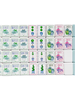 Jeu de Mahjong Américain Personnalisé de Luxe Moderne à Quatre Couches Rose Vert Bleu 160 Tuiles en Acrylique Motif Fleur de Gingembre pour Soirée Familiale