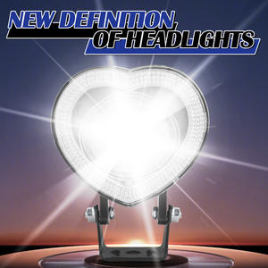 Foco LED de 20W en forma de corazón para motocicleta, luces de conducción de doble color RGB, faros antiniebla impermeables para coches y camiones MO-235 1 - Product Image 5