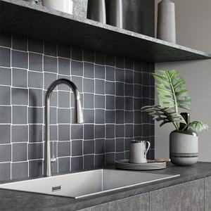 MM-Mosaic Liquidation Prix de vente réduit Forme rectangulaire 97*87mm Carreau de dosseret de cuisine en porcelaine émaillée mate noire - Product Image 2