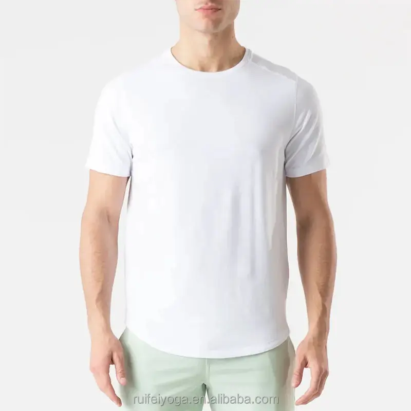 Eco Vriendelijke Blanco Bamboe Hennep T-Shirt 180 Gsm Korte Mouw Crewneck Heren Duurzame T-Shirt Custom Biologisch Katoenen T-Shirt