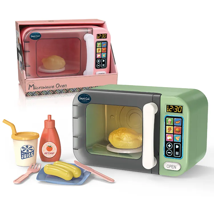 Simulazione per bambini suono leggero forno a microonde Set di giocattoli da cucina per cucinare giochi di imitazione per bambini
