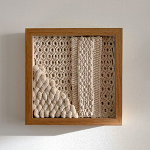 Artisanal Macrame Wall Decor <strong>Braided</strong> Cotton Rope Custom Made <strong>Picture</strong> Frame for Kids Bedrooms