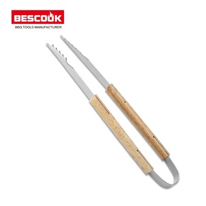 Vente directe d'usine de qualité alimentaire 3 pièces ensemble d'outils de barbecue manche en bois ustensile de barbecue pour barbecue en plein air - Product Image 3