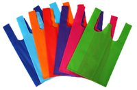 Sac de courses en tissu non tissé 100 % PP biodégradable 30-40 GSM, sac T-shirt écologique et sac à découpe en U pour l'emballage