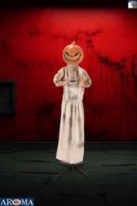 AROMA Zucca Animata da 63 Pollici con Occhi Lampeggianti e Corpo in Movimento, Ideale per Esposizioni di Halloween - Product Image 2