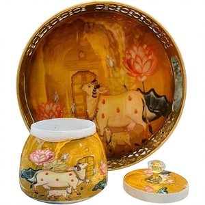 Traditional Metal Decorative Tray <b>Round</b> Animal Print Handicraft Art Design for Home Decor tray diwali metal tray diwali - Product Image 1