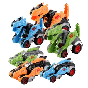 Diecast Speelgoed Voertuigen 2 In 1 Transforming Dinosaurus Auto Automatische Vervorming Dino Speelgoed Auto Robot Wrijving Aangedreven Auto 'S Voor Kinderen