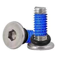 Vis d'étanchéité à tête plate hexagonale en acier inoxydable 304 avec anneaux sous-tête M2-M6 pour les couvercles d'équipements et les boîtiers d'instruments