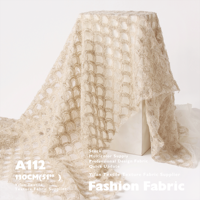 Tissu en maille brodé 3D à motif vague festonnée, dentelle de tulle texturée transparente et douce pour robes, décors de photographie et décoration