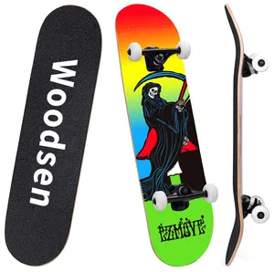 High Quality Skateboard Custom High Quality Chinese Maple Colored Sale 80ab Grip Tape Mini Kit Professional Deck Complete Skateboard For Kids