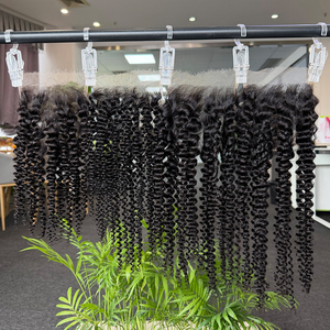 Envío Rápido Cabello Humano Virgen 100% de 14-20 Pulgadas, Cerraciones de Encaje HD Rizadas y Onduladas, Color Natural, Suave y Sedoso - Product Image 1