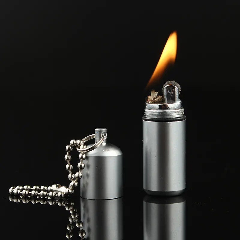 Alat Pengapian Rokok, Alat Pemantik Api Rokok Aluminium Aloi Minyak Minyak Tanah Mini dengan Gantungan Kunci