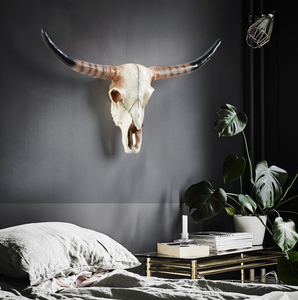Contemporain rétro nordique occidental résine tête d'animal pendentif créatif taureau tenture murale pour la maison hôtel <span class=keywords><strong>Restaurant</strong></span> Bar fond - Product Image 6
