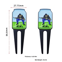 Nouvel ensemble de fourchettes de golf modernes double face en alliage de zinc laqué avec marqueur de balle, coffret cadeau d'affaires personnalisable