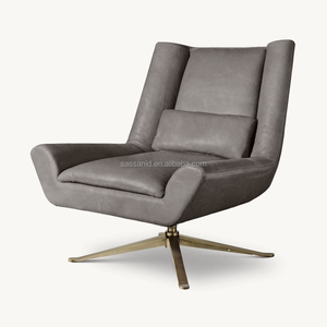 Chaise pivotante en cuir Luka Berkshire Sassanid OEM des années 1970 au design italien sophistiqué et favorable - Product Image 6