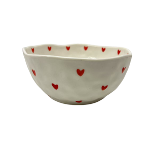 Tazones de Cerámica Irregulares Pintados a Mano Personalizados, Tazón de Ensalada de Cerámica en Forma de Corazón con Flores, Apto para Microondas - Product Image 2