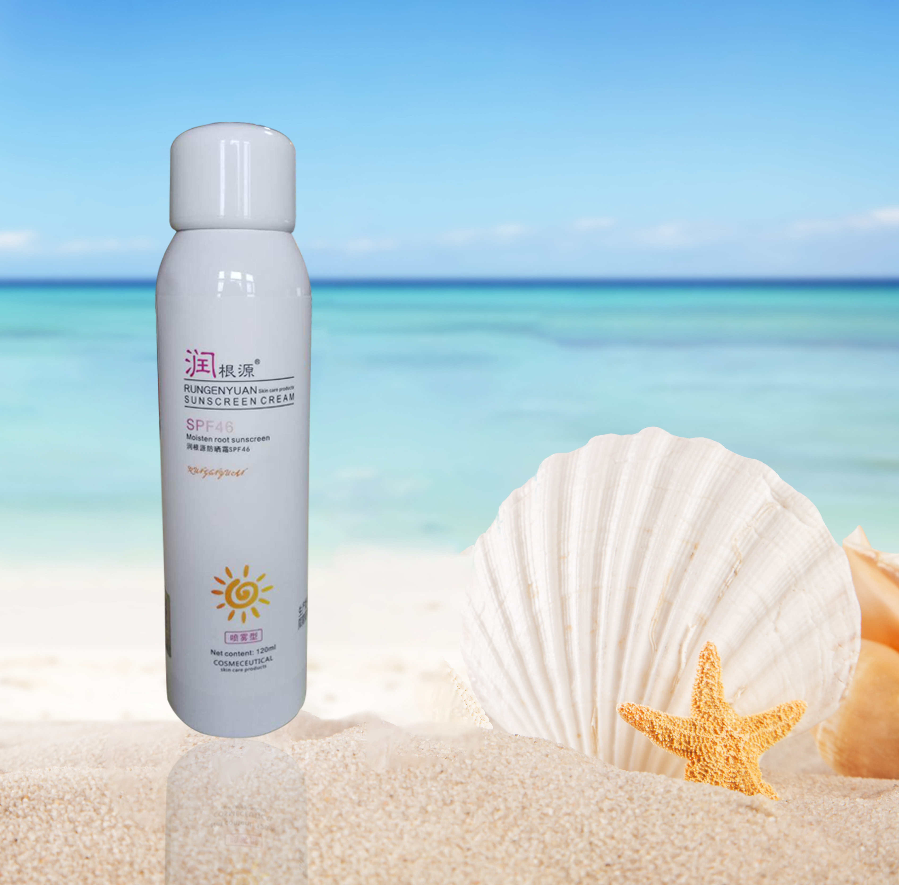 Завод продаж spf46 Солнцезащитный спрей лосьон, освежающий увлажняющий отбеливание УФ солнцезащитный крем