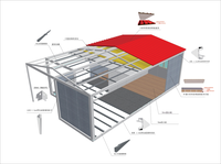 Maison préfabriquée à un étage en conteneur, structure en acier modulaire pour usage extérieur, design moderne, taille personnalisable 20FT/40FT, pour camping