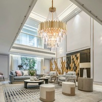 Lustre moderne de luxe en cristal, lampe suspendue pour projet hôtelier, salle à manger, salon, décoration et éclairage