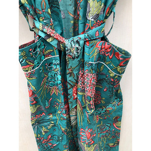 Vogelprint Gewaden Bruidsmeisje Kimono Mooie Indiase Bloemenjurk Gewaad Organisch Gedrukt - Product Image 5