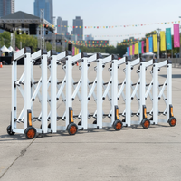 Barrières de circulation en alliage d'aluminium, Barricades temporaires, Garde-corps pliant, Taille personnalisable, Vente en gros, avec roues, pour la signalisation routière, pour ingénieurs