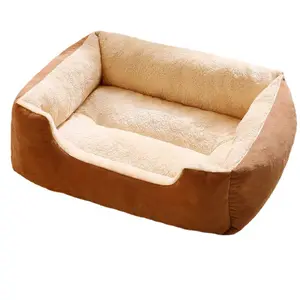 Lit carré d'hiver chaud pour animaux de compagnie pour un sommeil profond canapé pour chien épais et doux lit de chat amovible et lavable robuste et durable