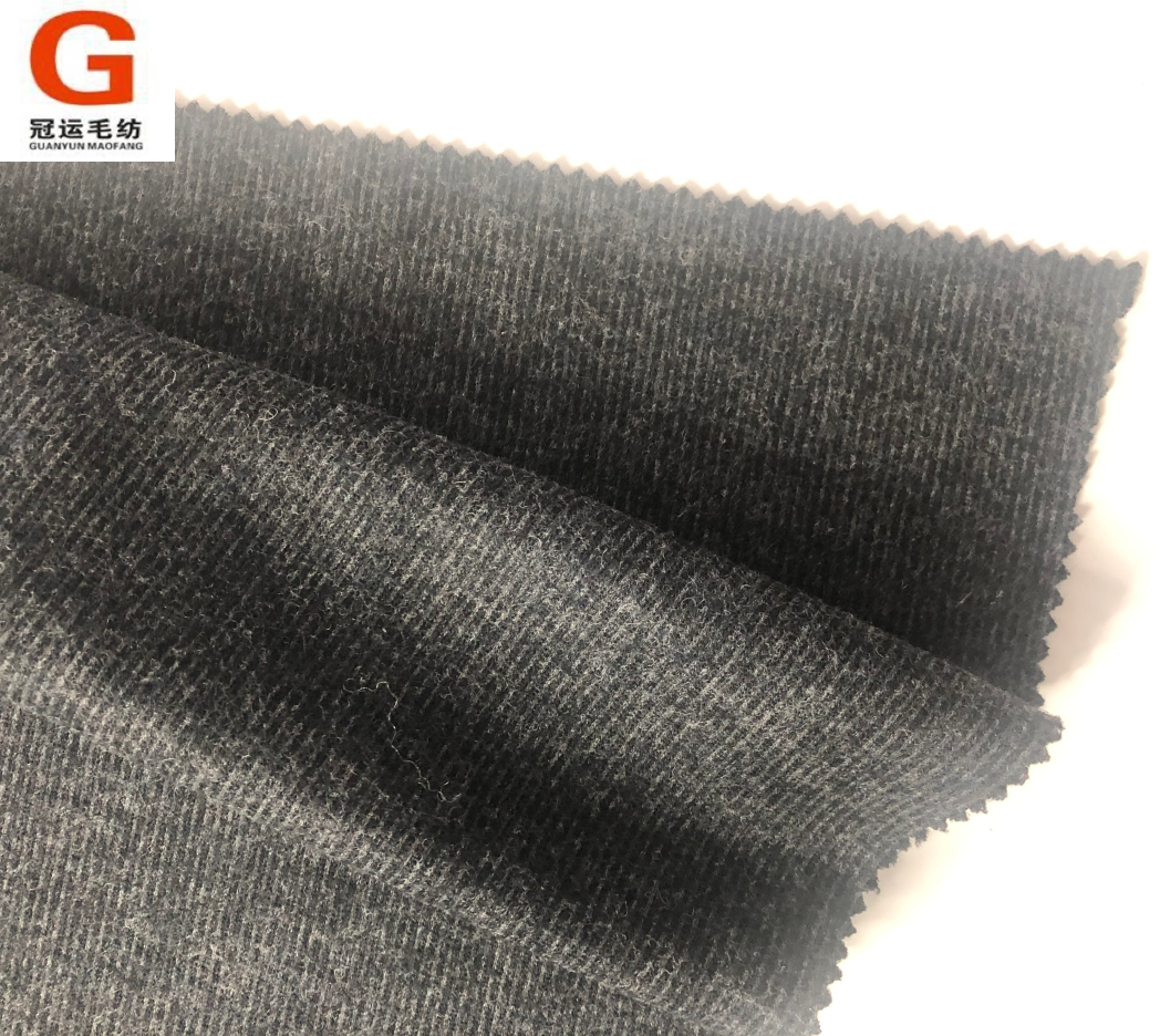 High quality pinstripe woolen knitted fabric wool polyester winter pant fabric